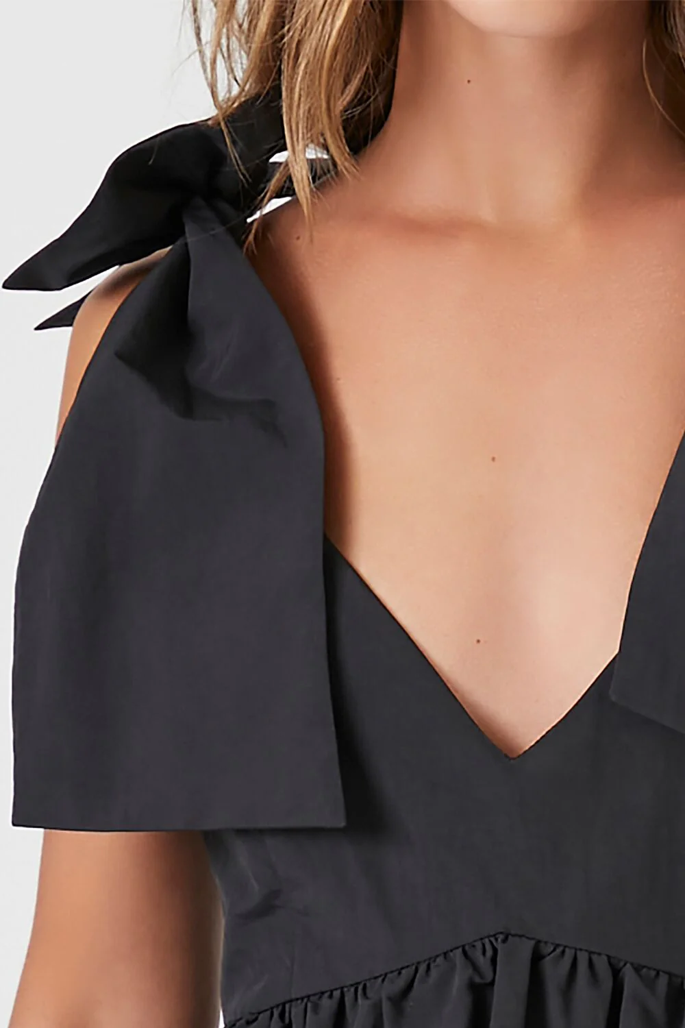 Plunging Bow Babydoll Dress - Image 5