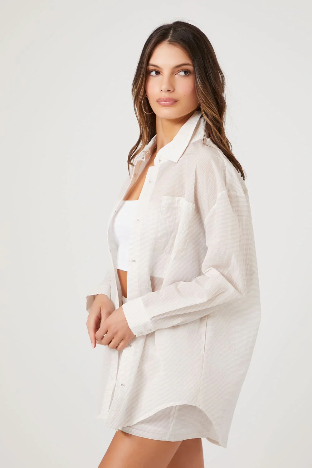 Snap Button-Front Shacket - Image 2