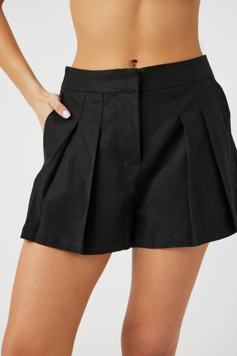 Linen-Blend Pleated Trouser Shorts - Image 6