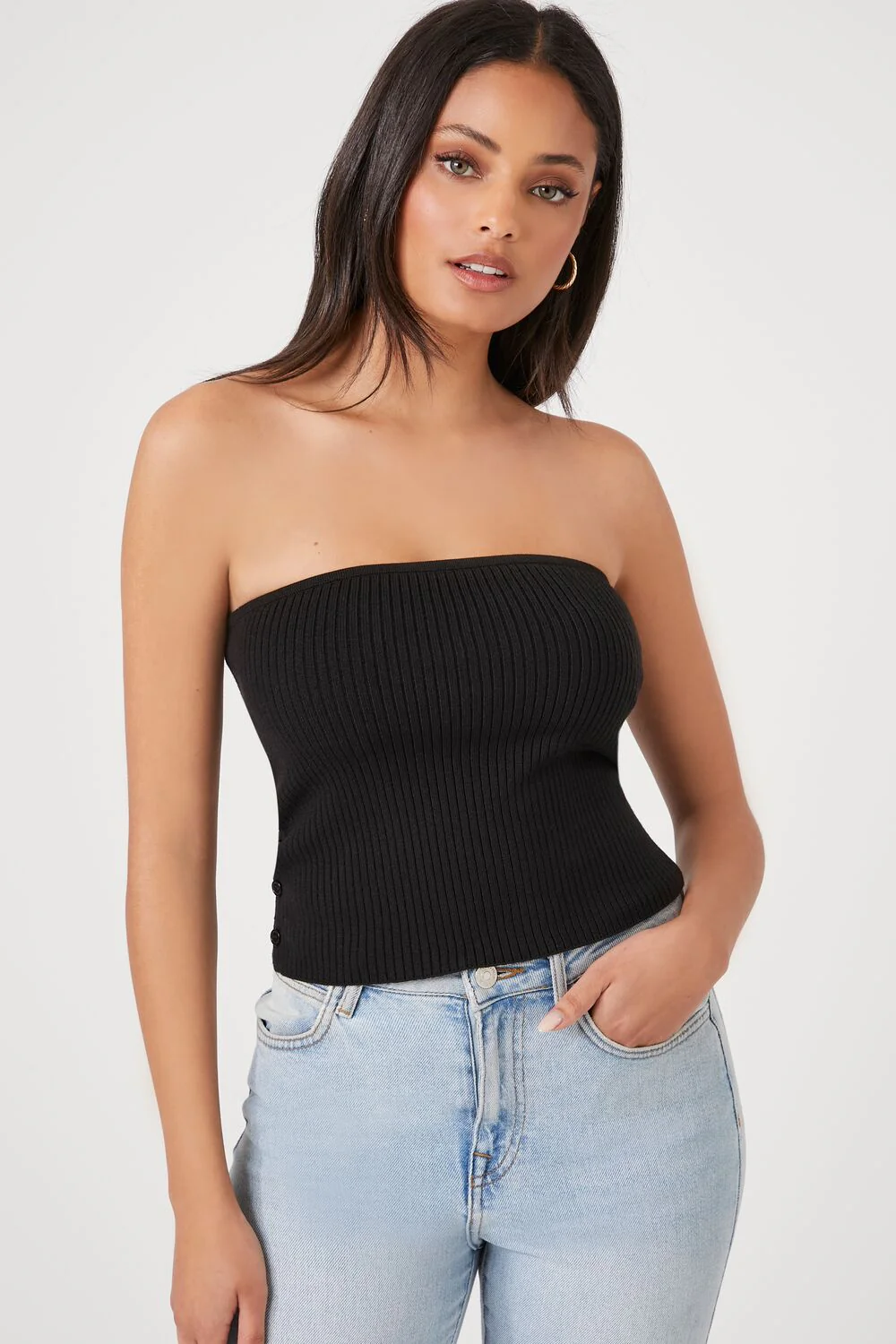 Sweater-Knit Ribbed Tube Top - Image 2
