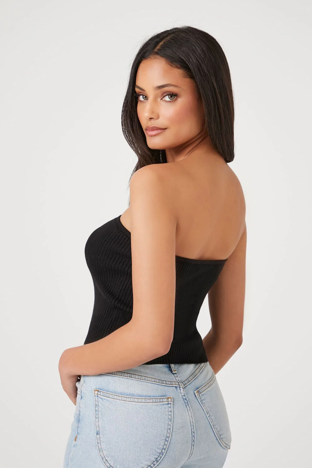 Sweater-Knit Ribbed Tube Top - Image 4