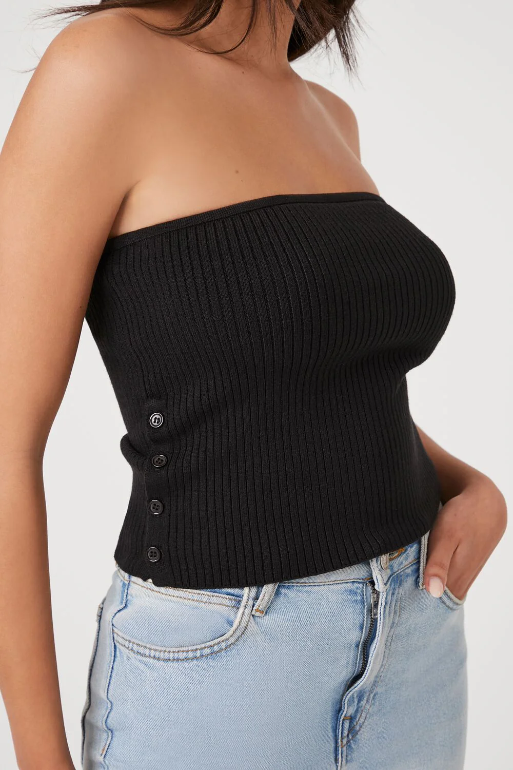 Sweater-Knit Ribbed Tube Top - Image 6