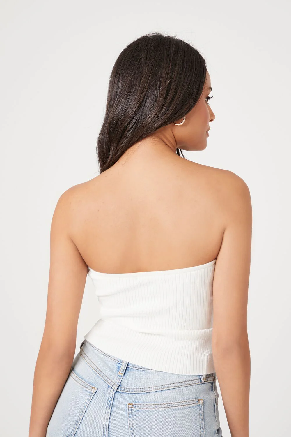 Sweater-Knit Ribbed Tube Top - Image 9