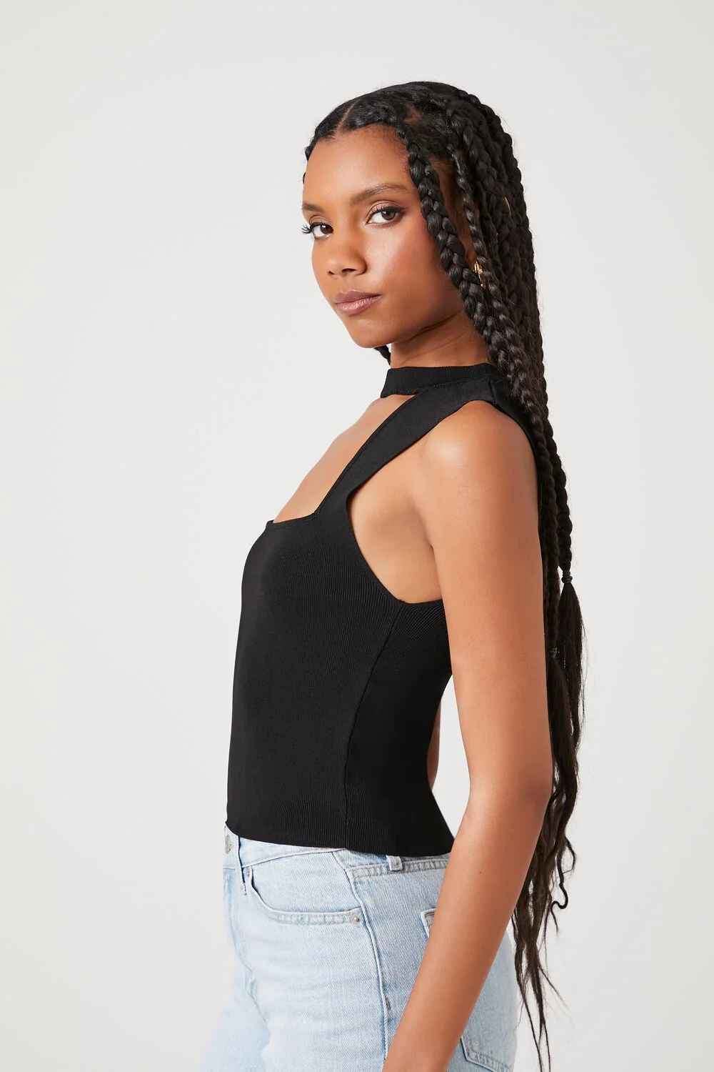 Sweater-Knit Cutout Top - Image 2