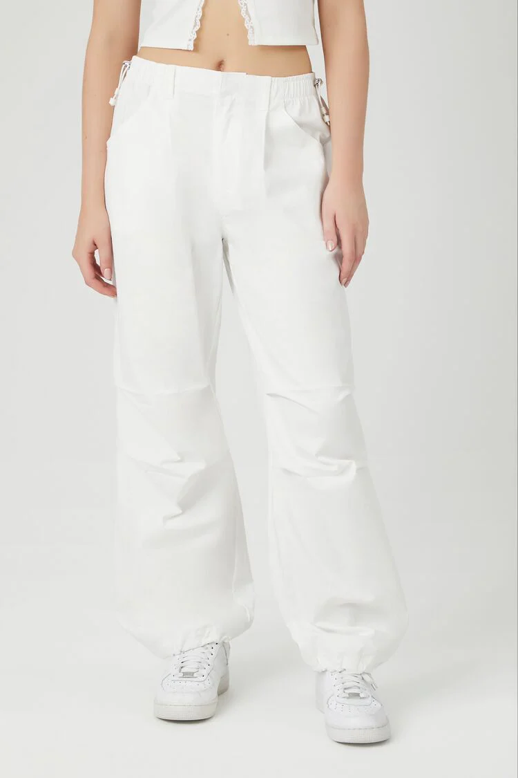 Twill Wide-Leg Cargo Pants - Image 2