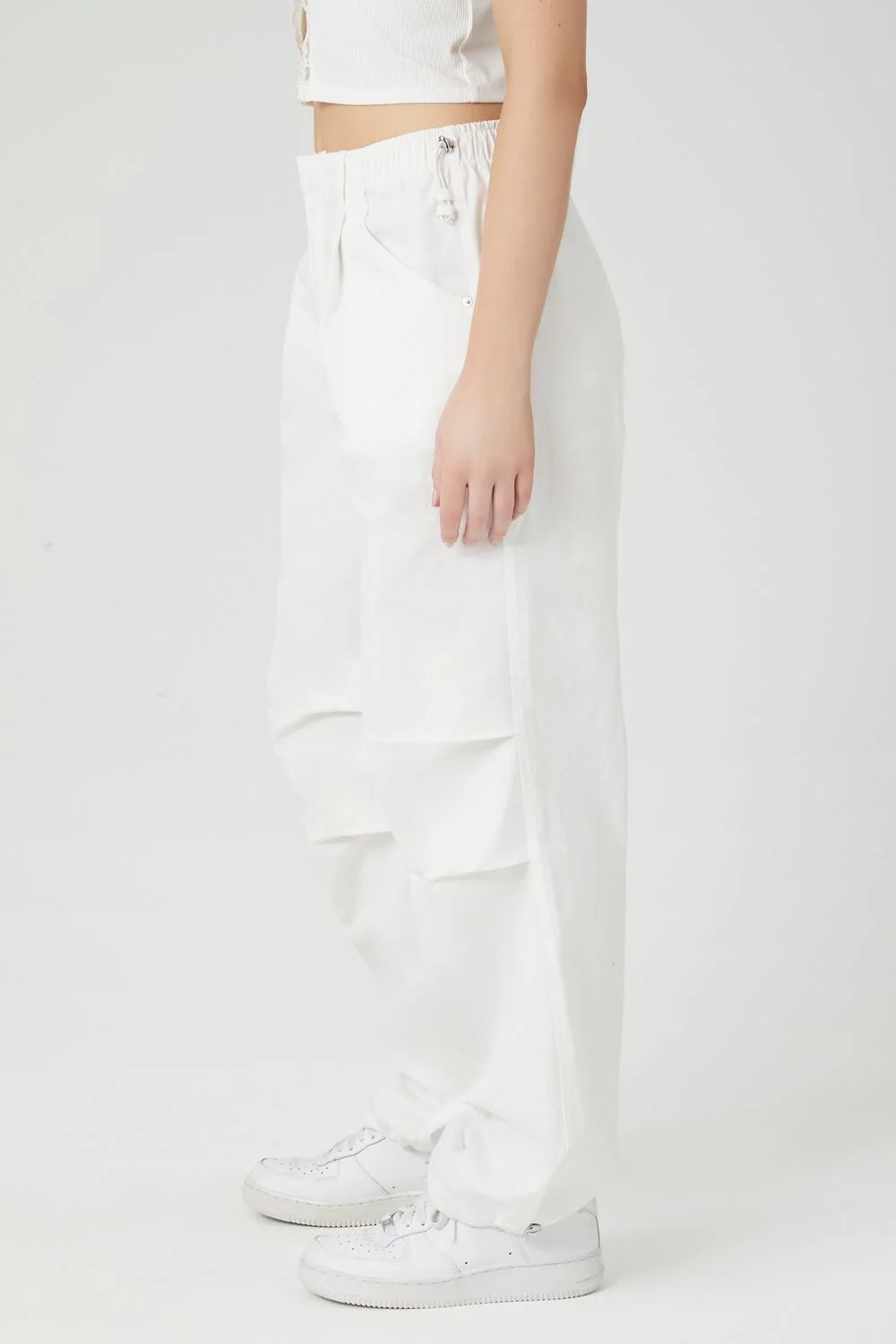 Twill Wide-Leg Cargo Pants - Image 3