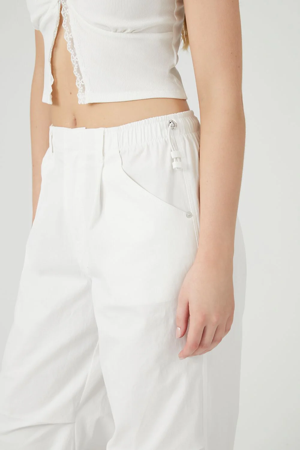 Twill Wide-Leg Cargo Pants - Image 5