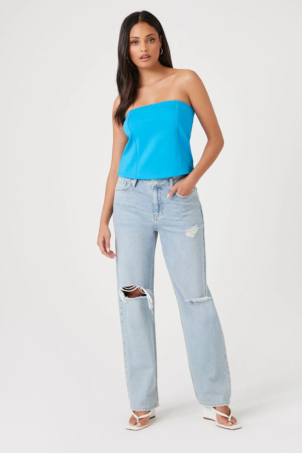 Ponte Knit Tube Top - Image 4