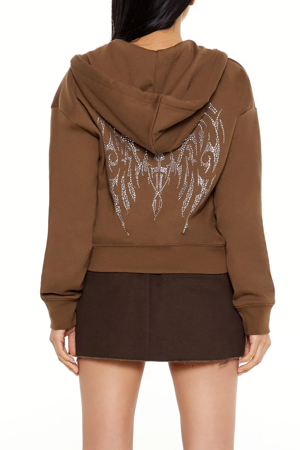 Rhinestone Wings Graphic Zip-Up Hoodie - Image 5