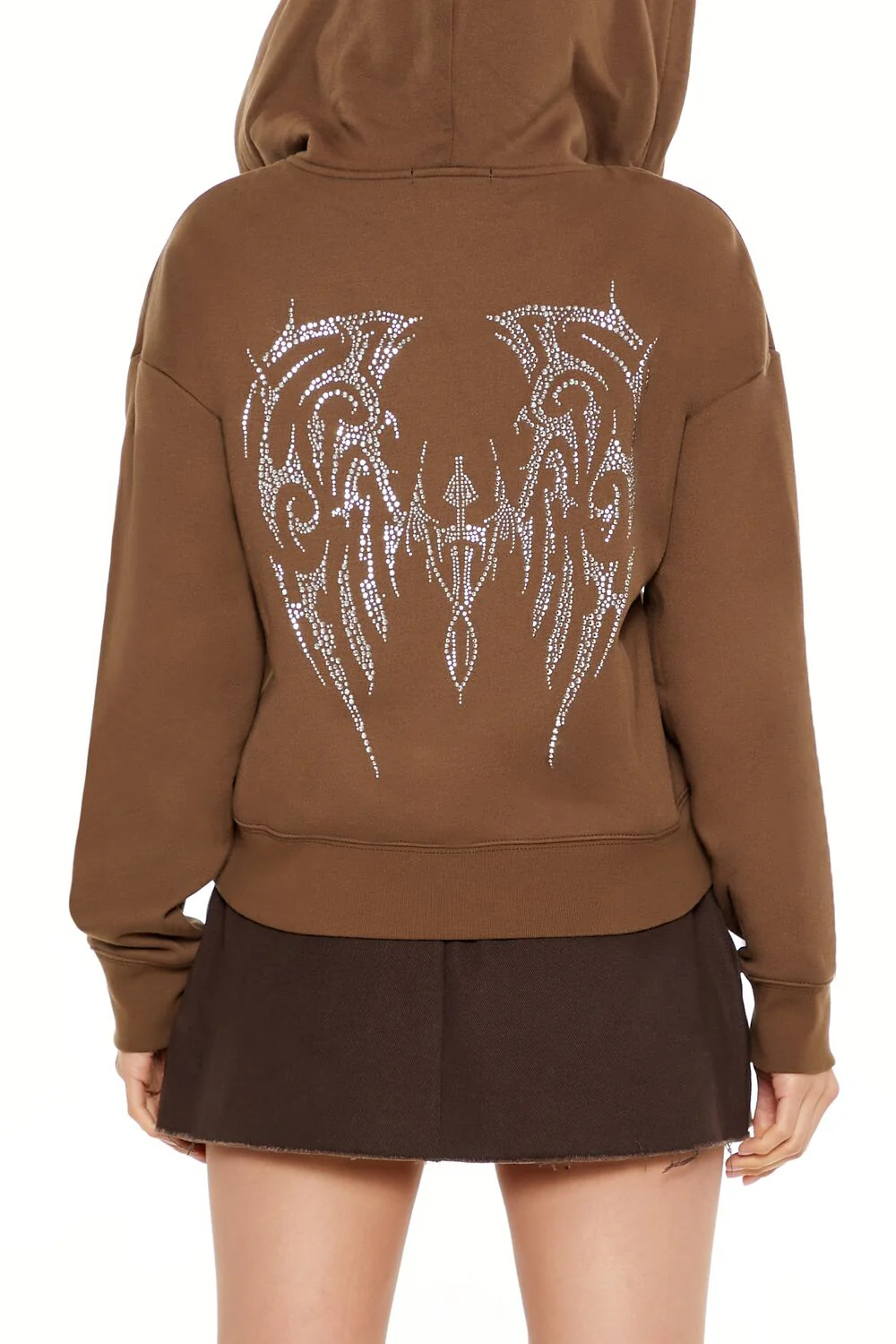 Rhinestone Wings Graphic Zip-Up Hoodie - Image 6