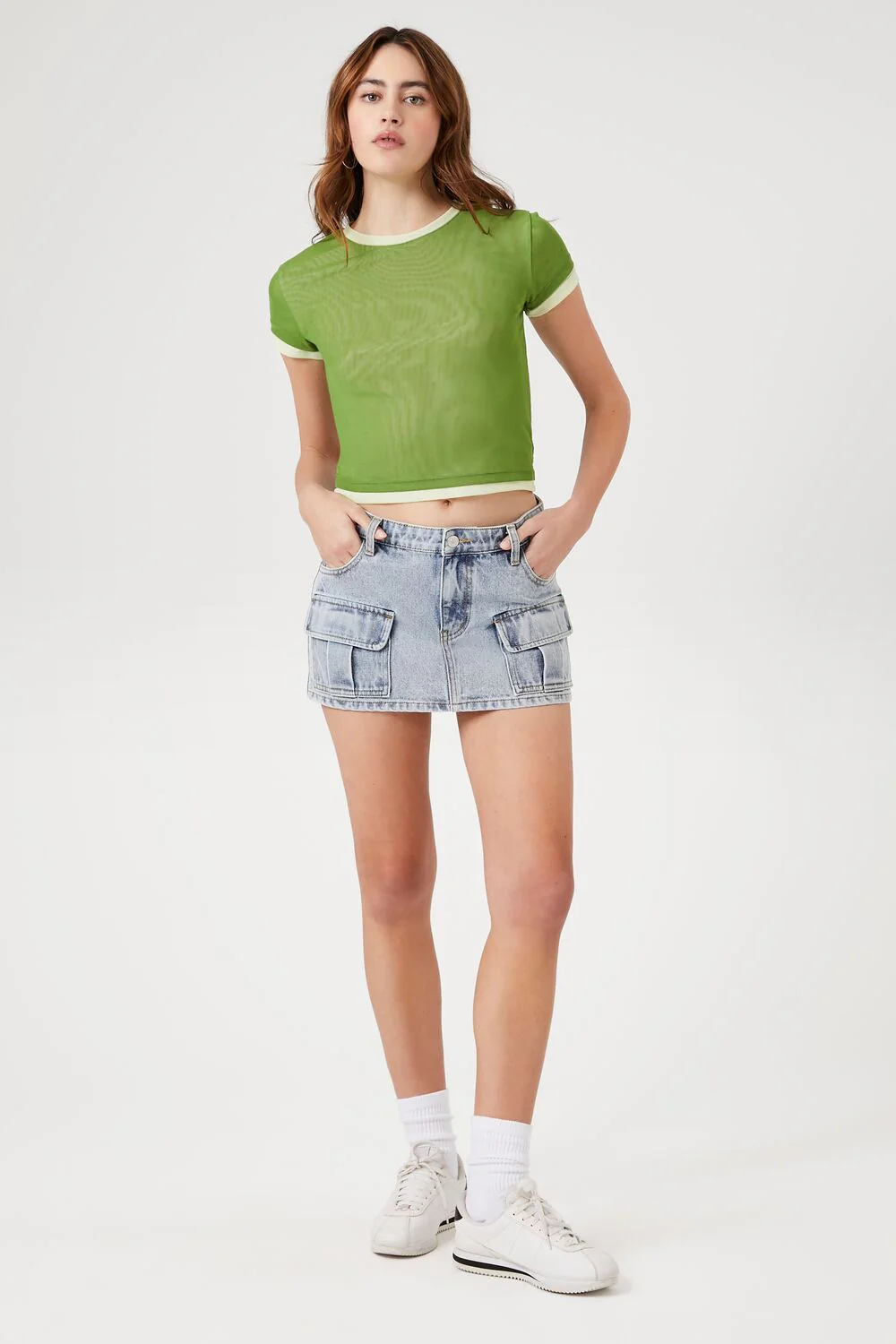 Mesh Cropped Combo Tee - Image 4