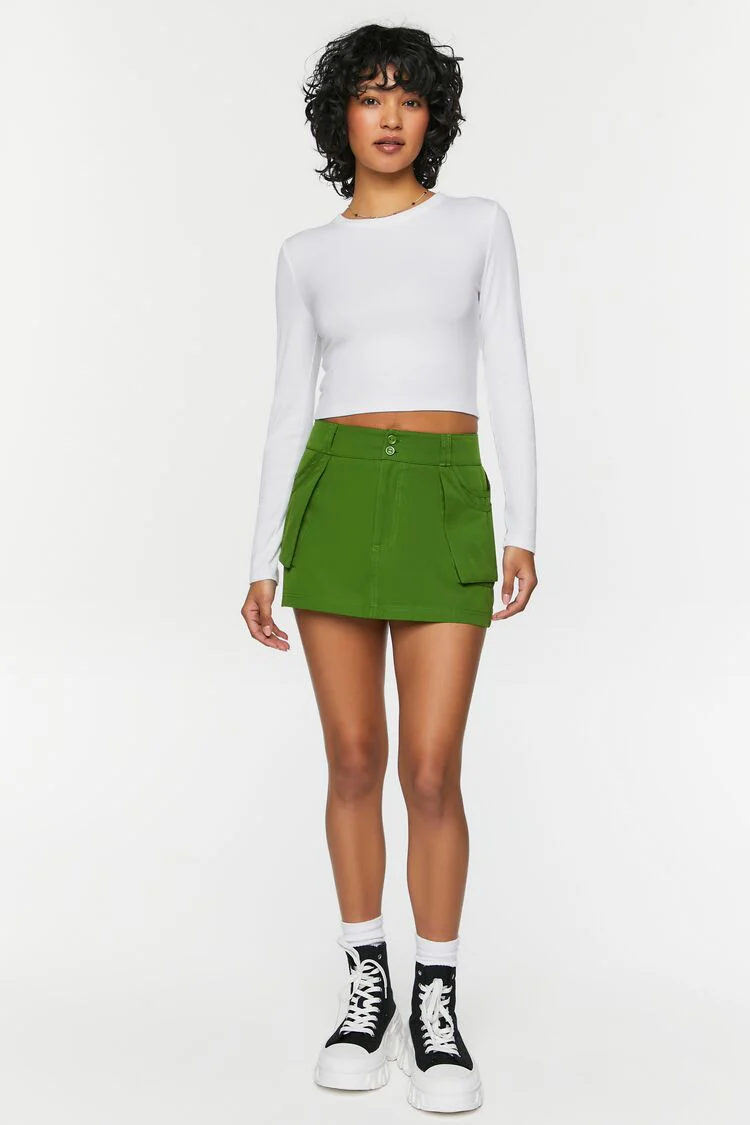 Patch Pocket A-Line Mini Skirt - Image 5