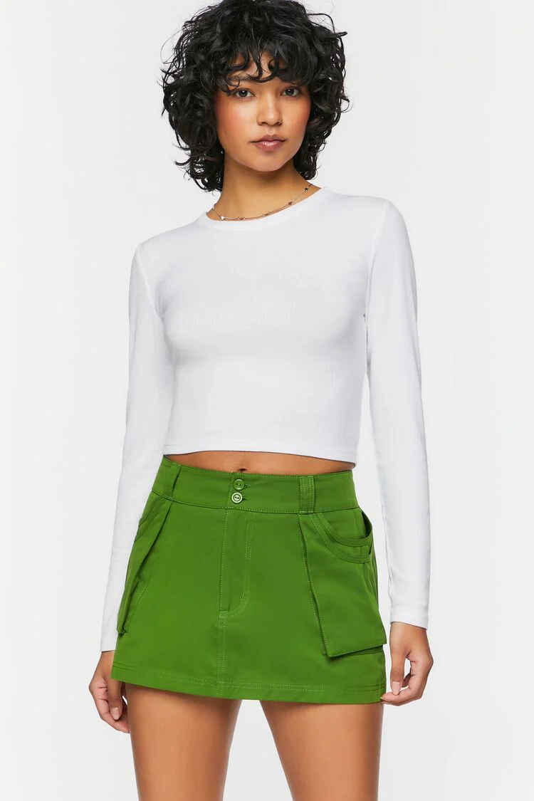 Patch Pocket A-Line Mini Skirt - Image 7