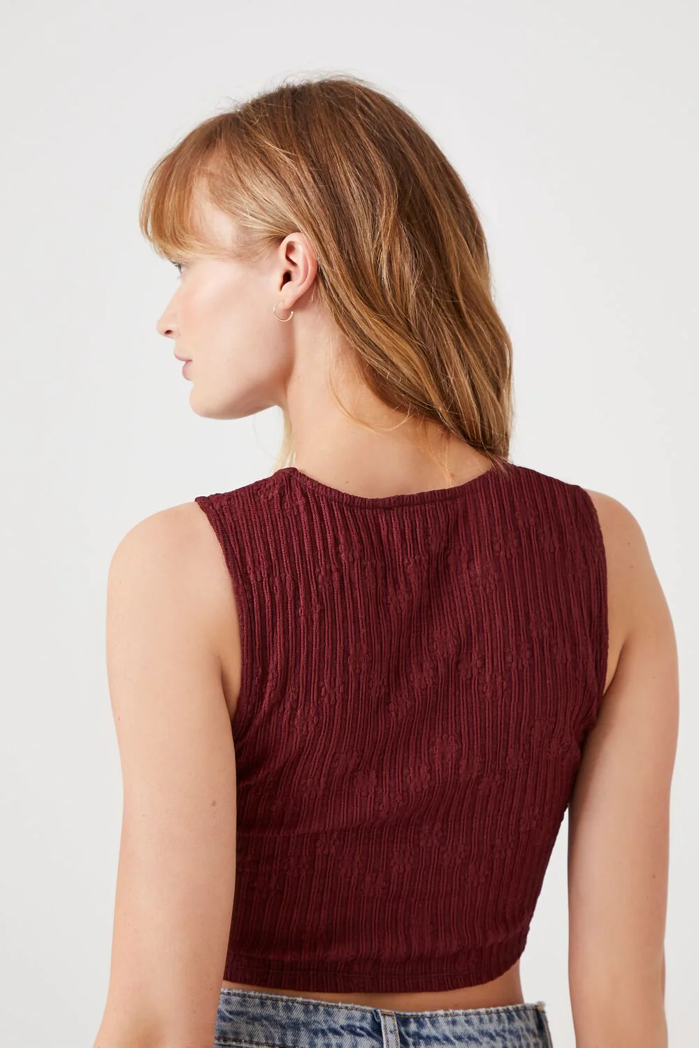 Textured Cropped Tank Top - Image 3