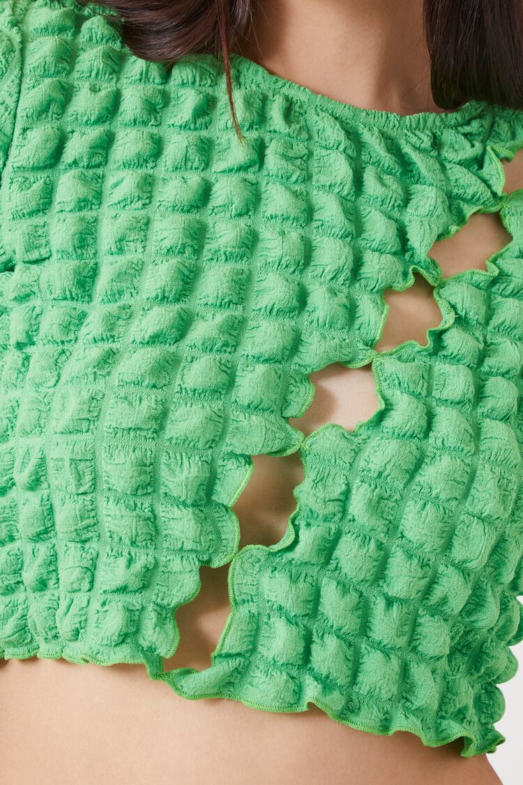 Textured Cutout Crop Top - Image 10