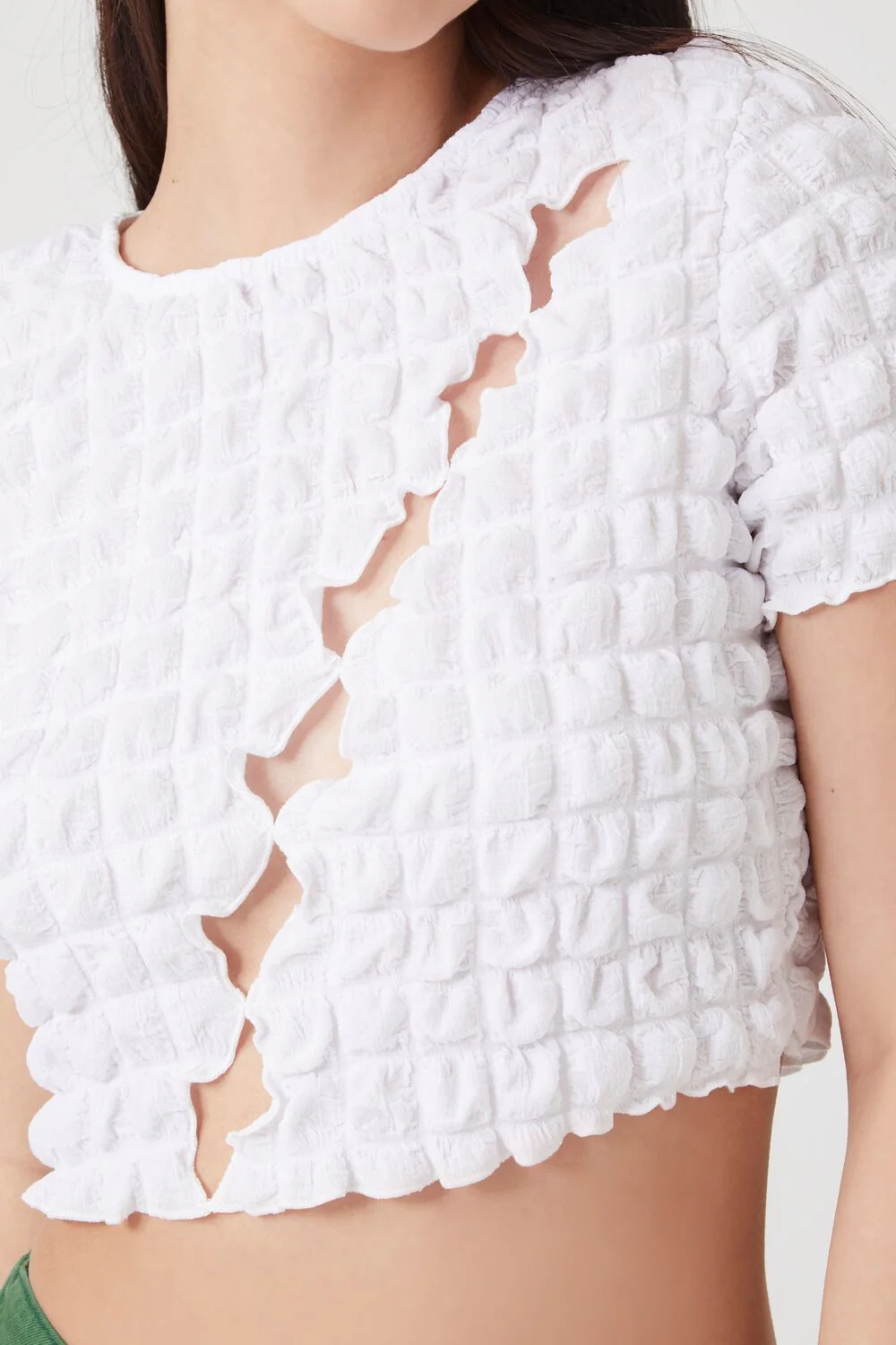 Textured Cutout Crop Top - Image 5