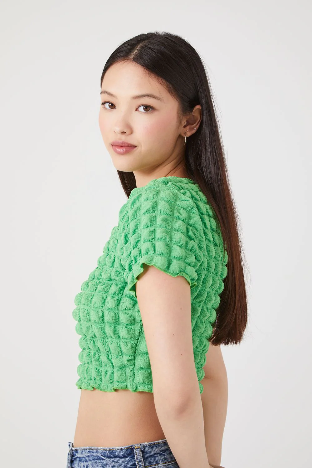Textured Cutout Crop Top - Image 7