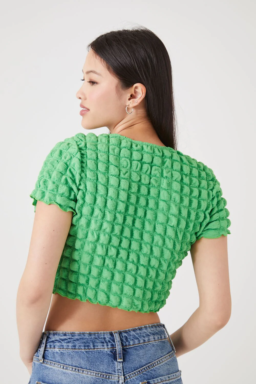 Textured Cutout Crop Top - Image 8