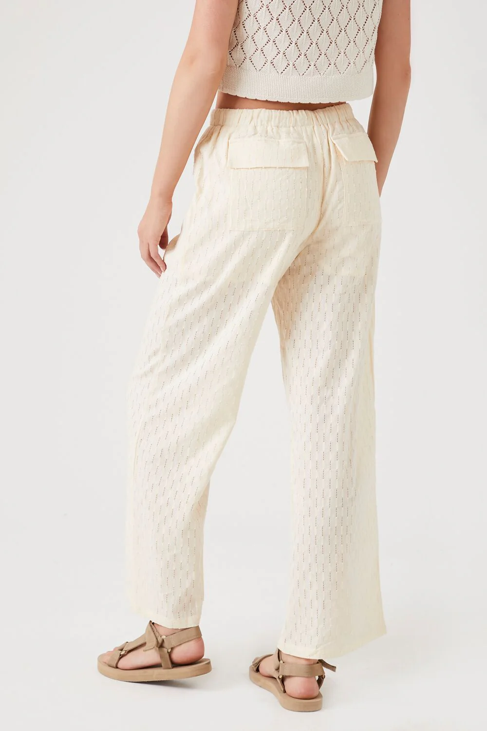 Textured Drawstring Wide-Leg Pants - Image 4
