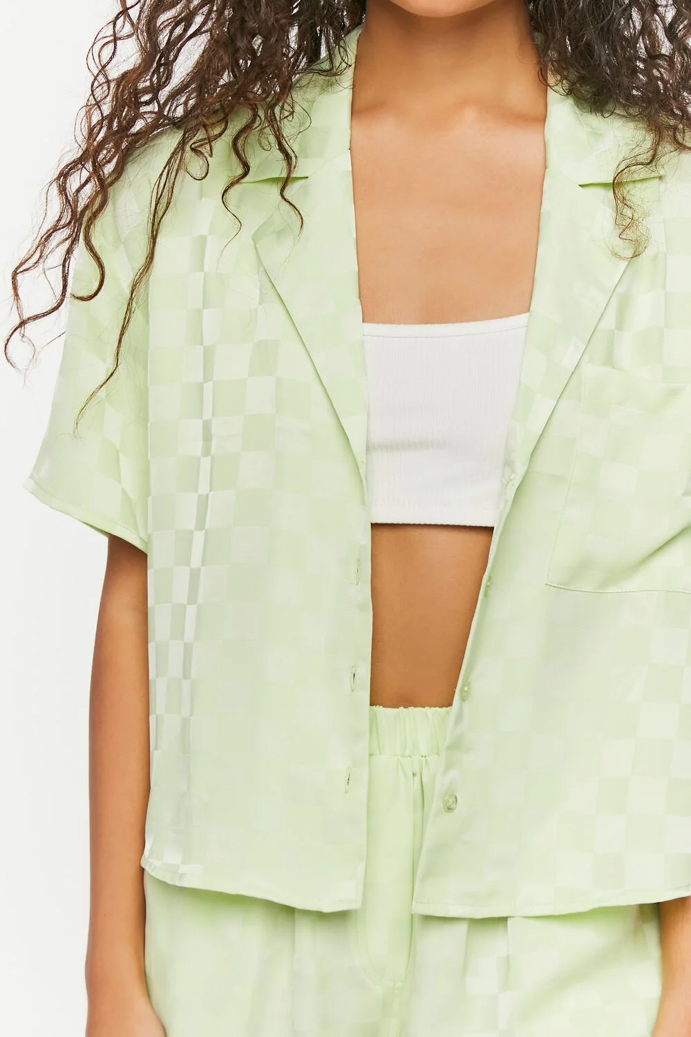 Jacquard Checkered Short-Sleeve Shirt - Image 5