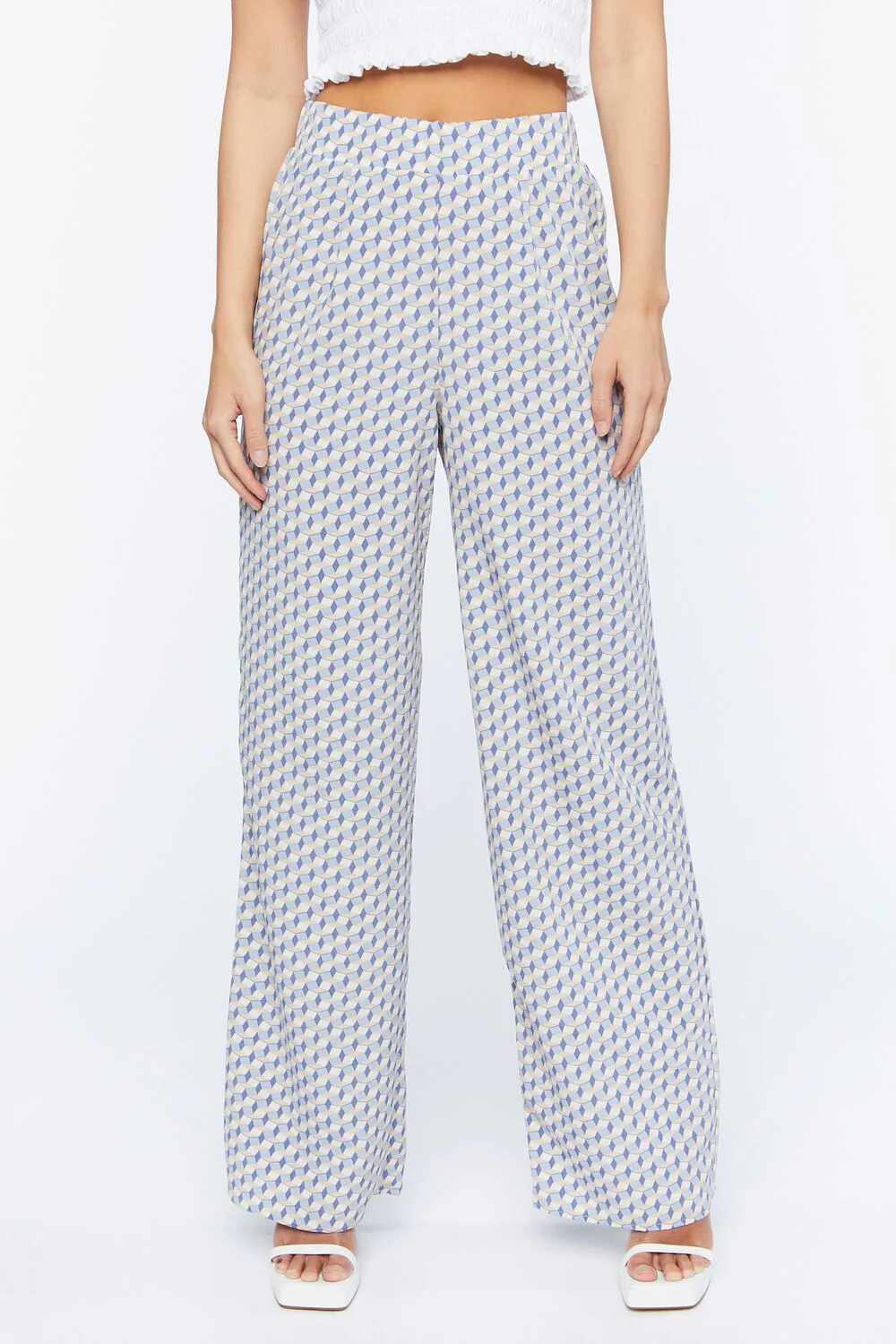 Geo Print Satin Straight-Leg Pants - Image 2