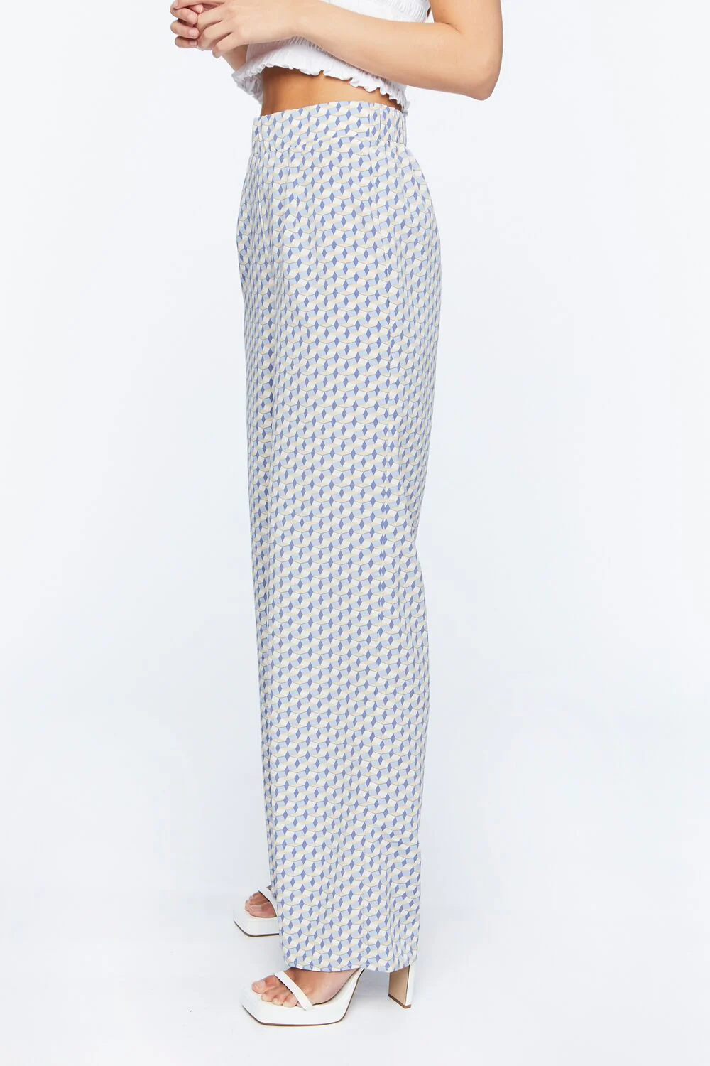 Geo Print Satin Straight-Leg Pants - Image 3