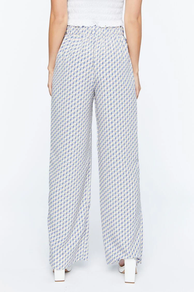 Geo Print Satin Straight-Leg Pants - Image 4