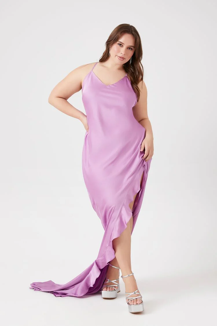 Plus Size Satin Maxi Dress - Image 2