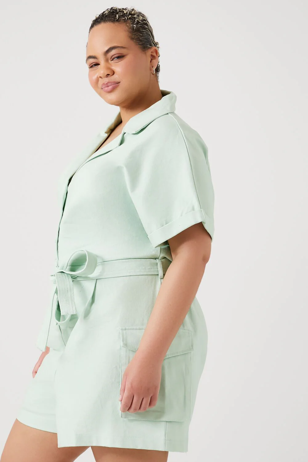Plus Size Tie-Waist Romper - Image 2