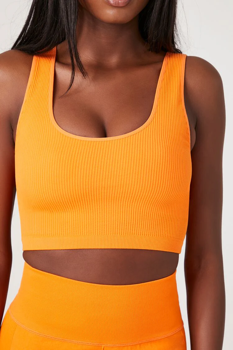 Seamless Ribbed Sports Bra - Image 5