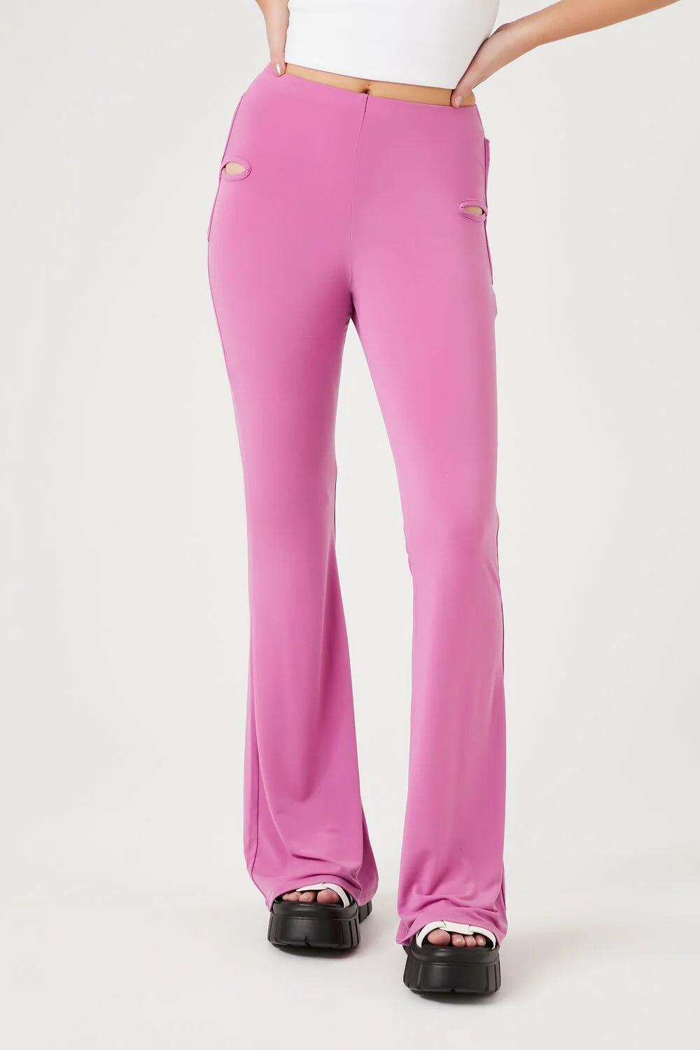 Cutout High-Rise Flare Pants - Image 2
