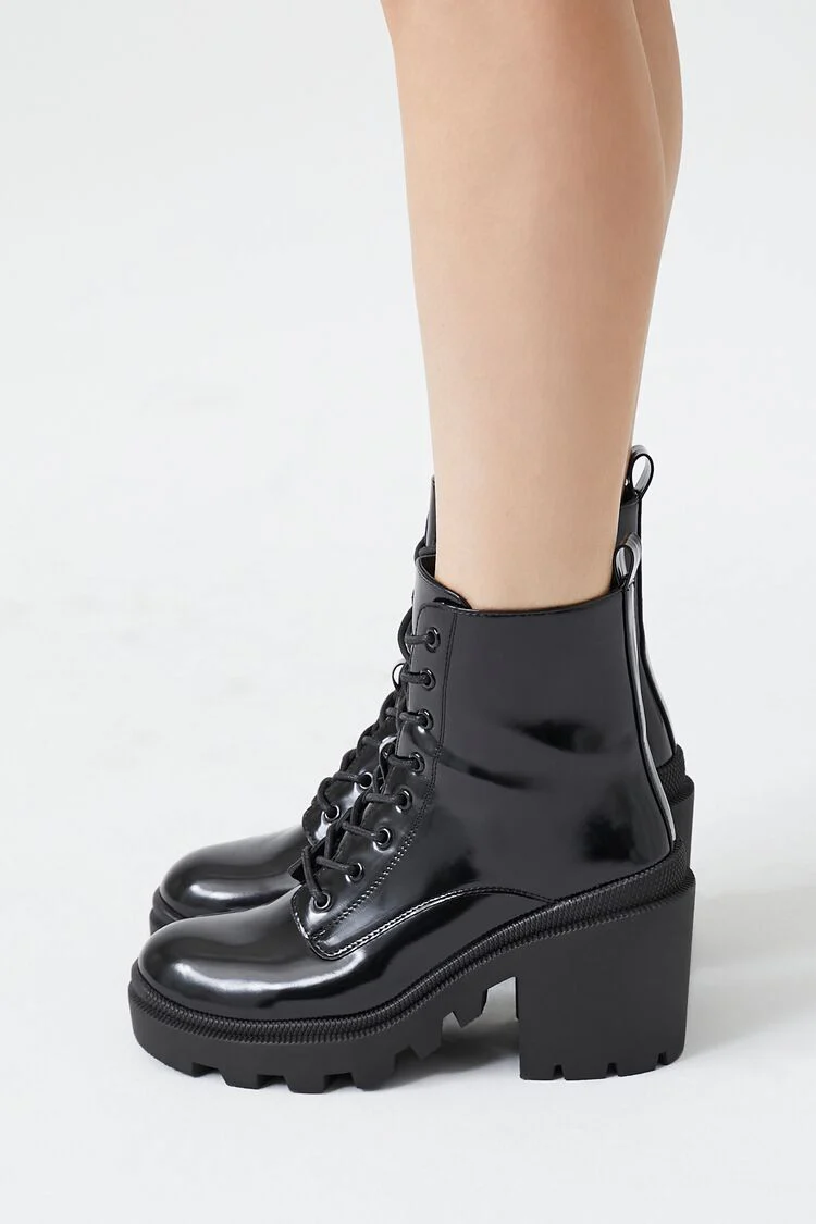 Block Heel Combat Boots - Image 2