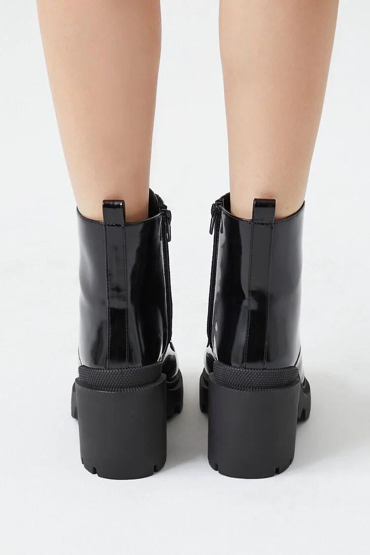 Block Heel Combat Boots - Image 3