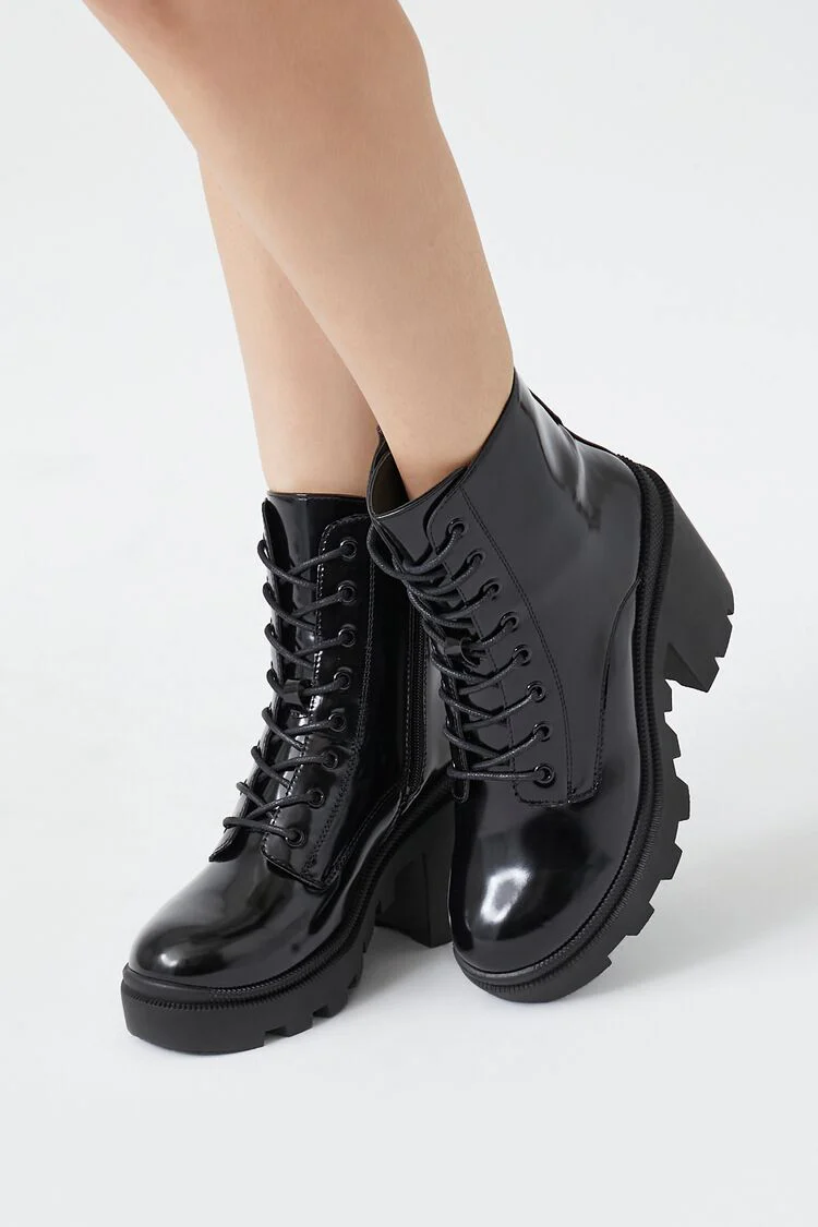 Block Heel Combat Boots - Image 5