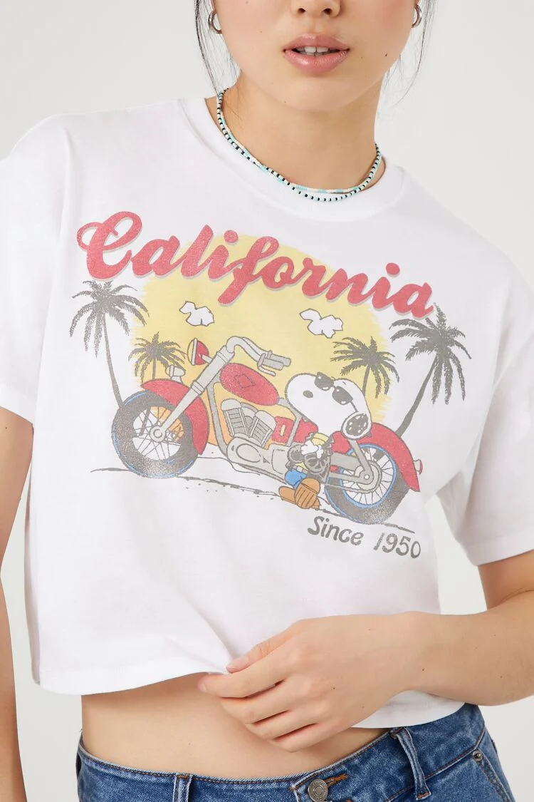 California Snoopy Graphic Cropped Tee - Image 5