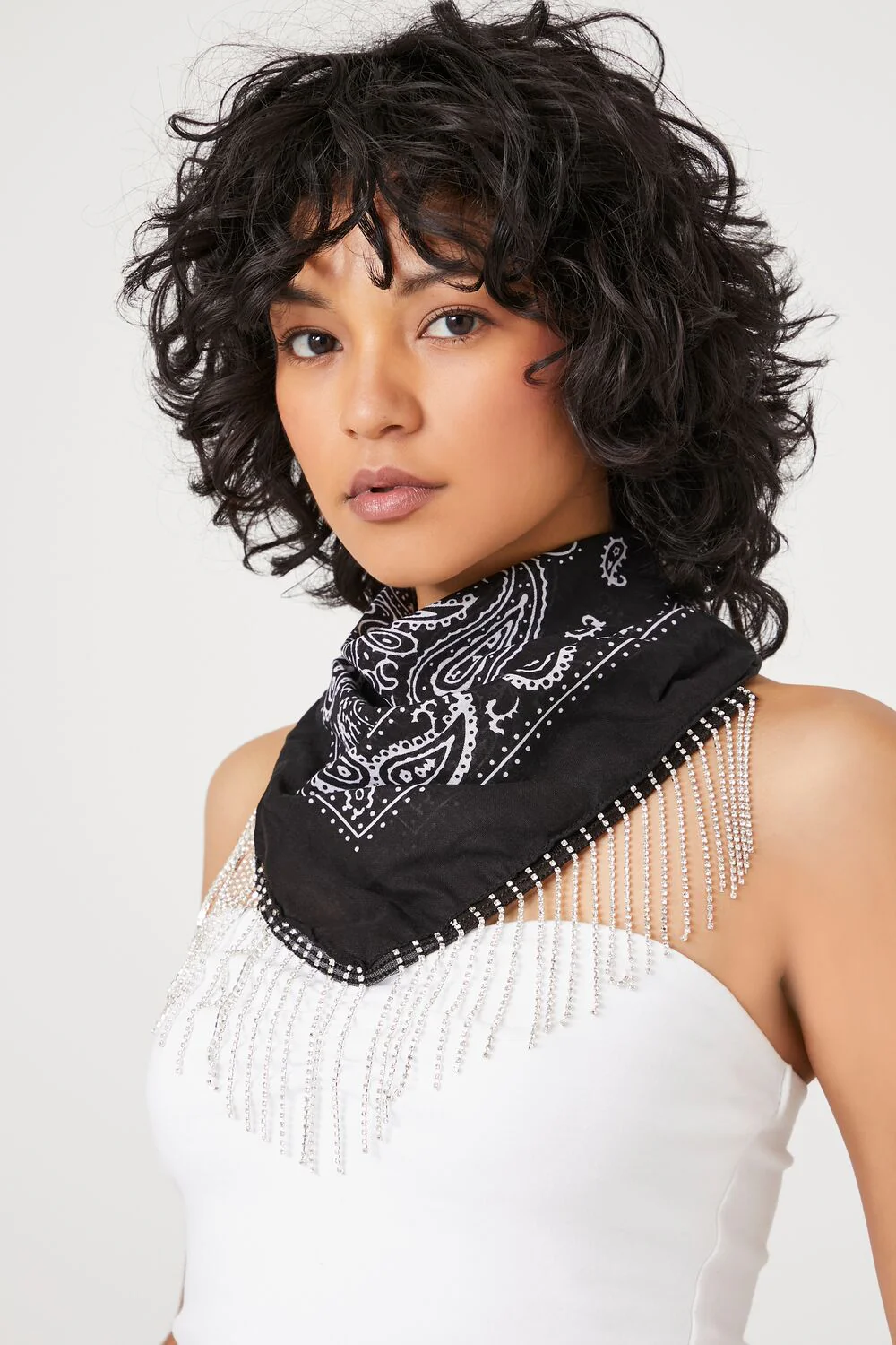 Rhinestone-Fringe Paisley Scarf - Image 6