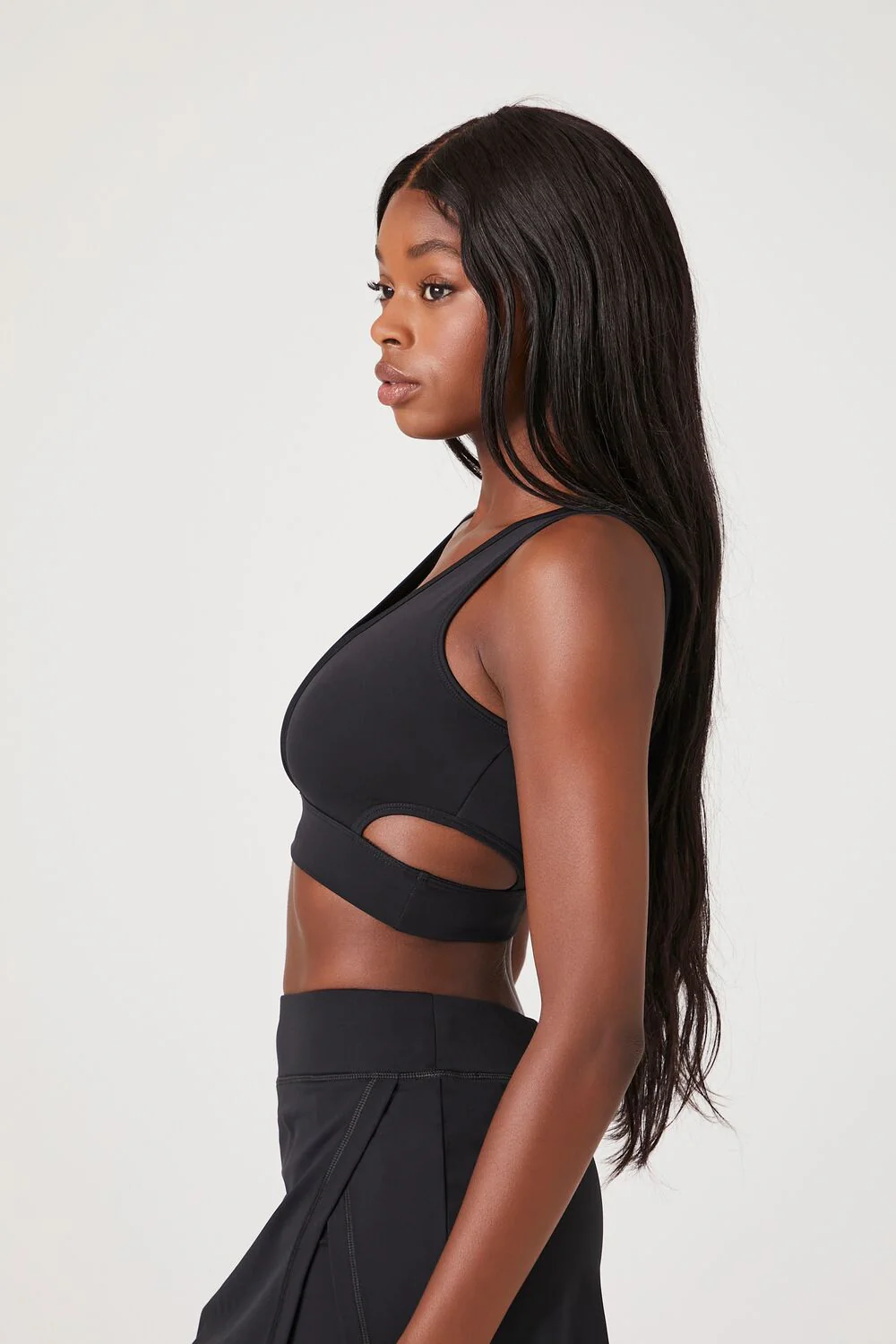 Perforated V-Neck Sports Bra - Image 2