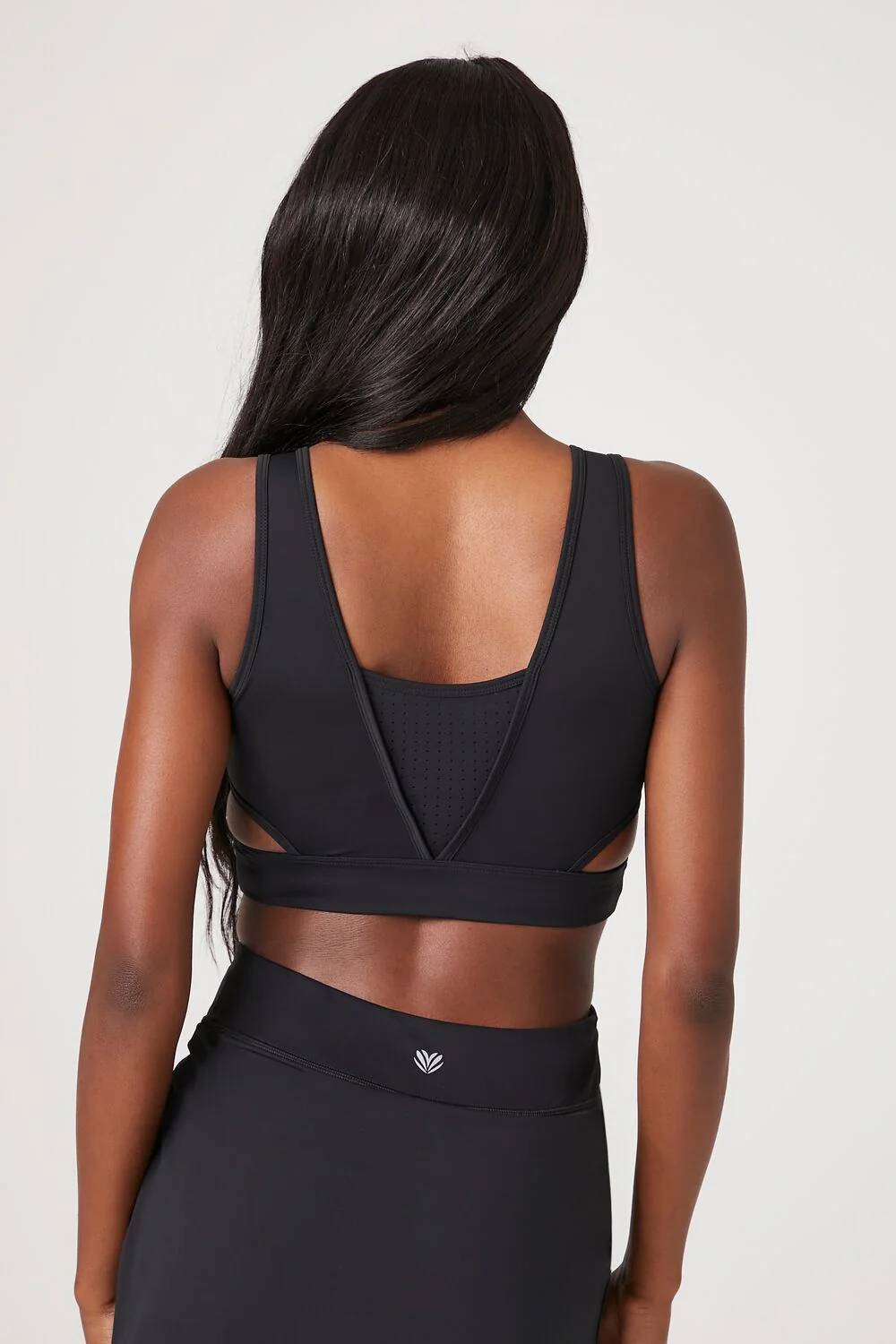 Perforated V-Neck Sports Bra - Image 3