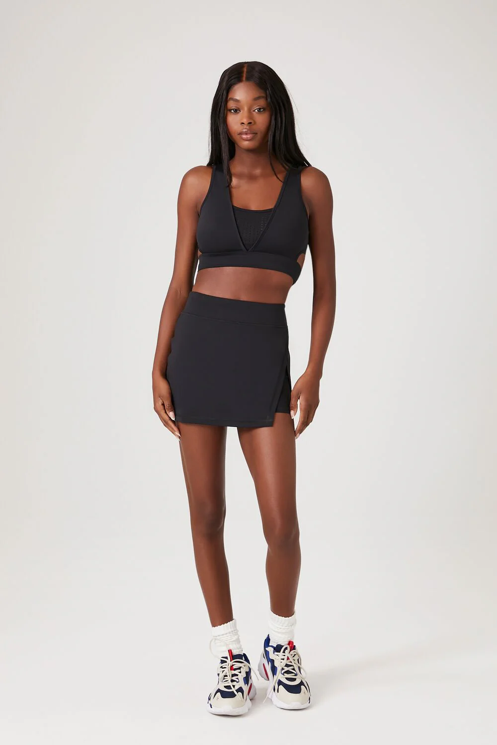 Perforated V-Neck Sports Bra - Image 4