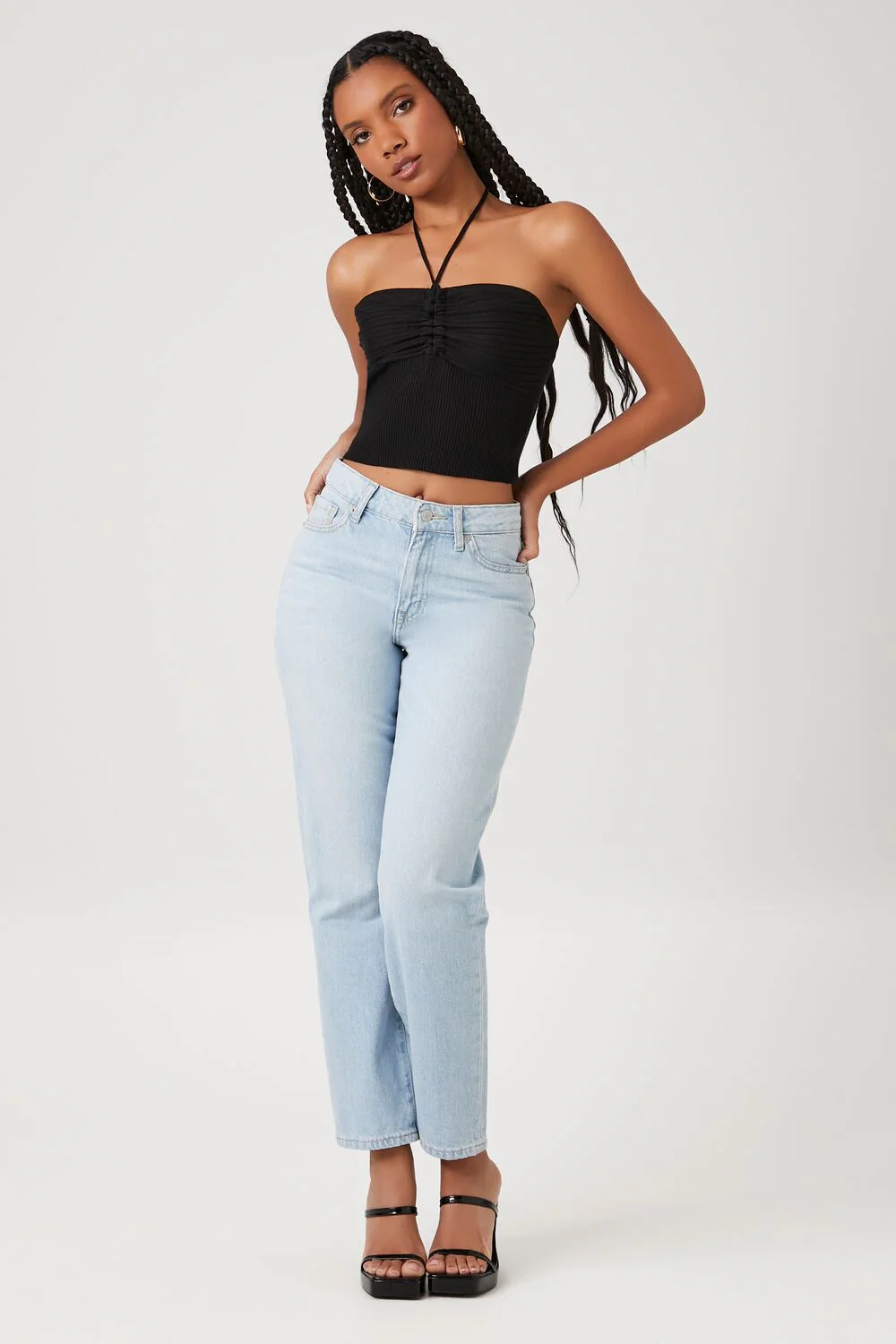Sweater-Knit Halter Crop Top - Image 4