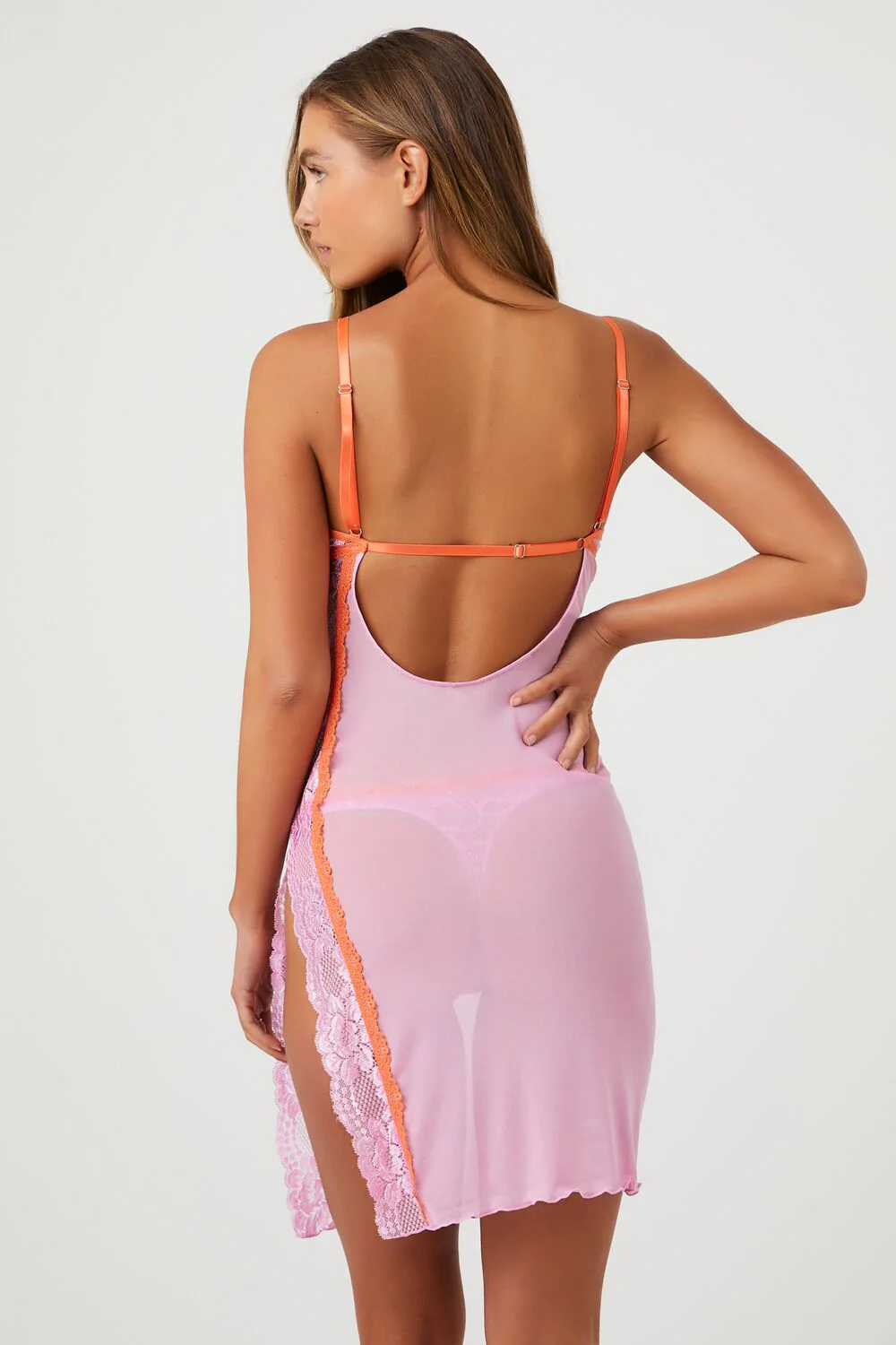 Lace Contrast-Trim Lingerie Slip - Image 3