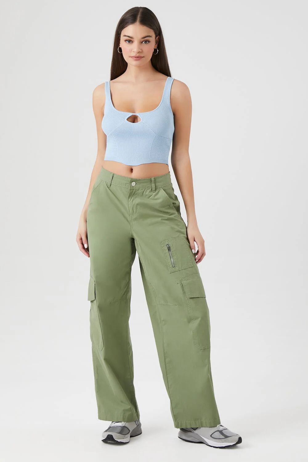 Sweater-Knit Cutout Cropped Tank Top - Image 4