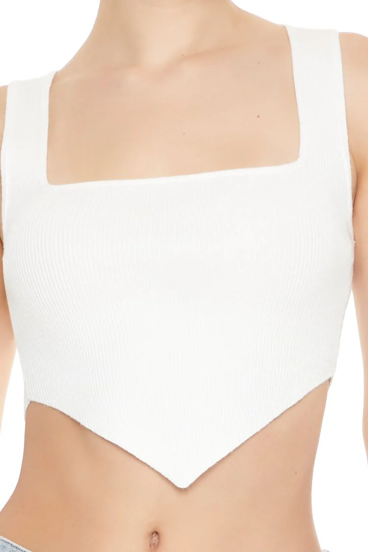 Ribbed Sweater-Knit Crop Top - Image 3