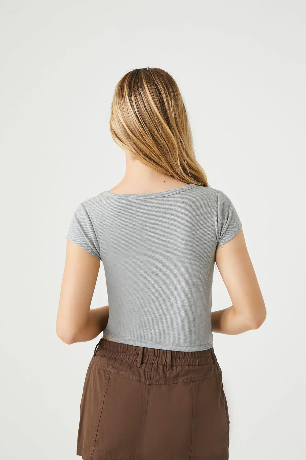 Ribbed Ruched Crop Top - Image 3