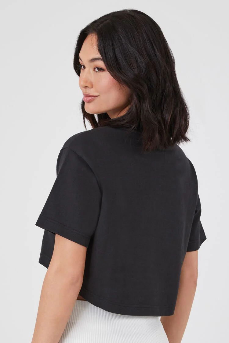 Cropped Cotton Crew Tee - Image 3