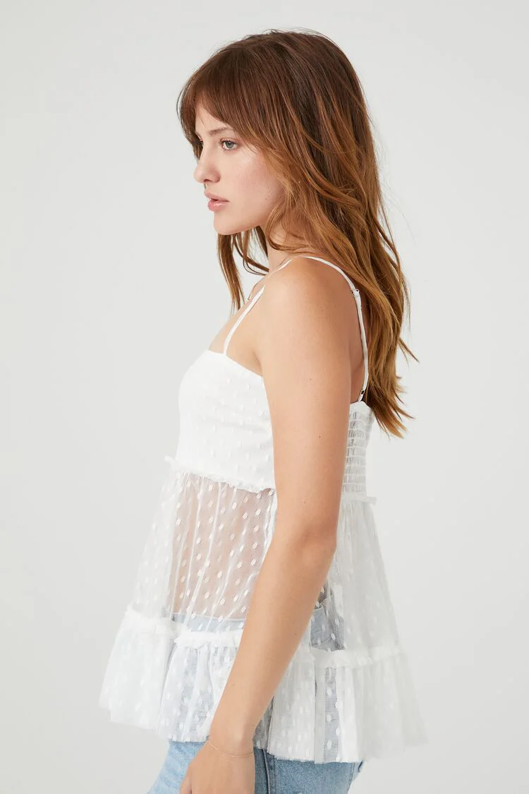 Sheer Mesh Ruffle Cami - Image 2