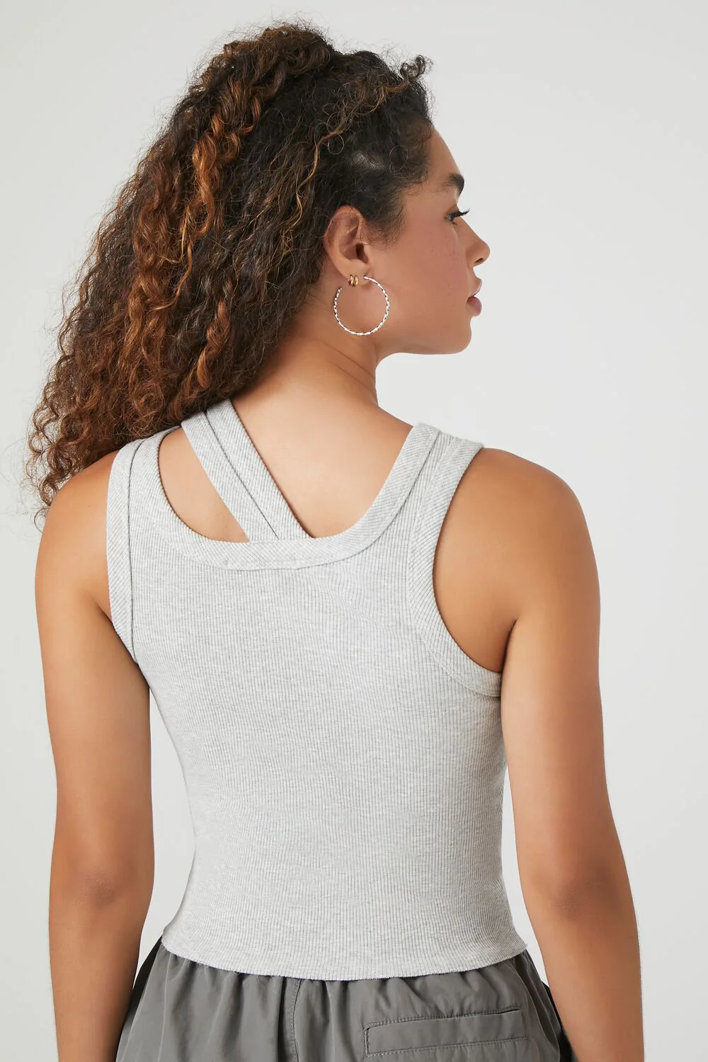 Ribbed Knit Cutout Tank Top - Image 3