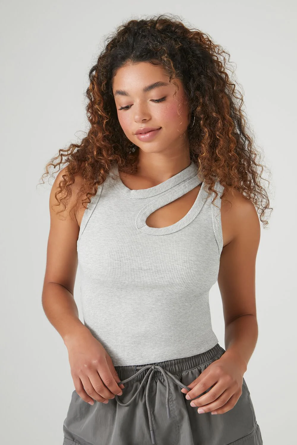 Ribbed Knit Cutout Tank Top - Image 6