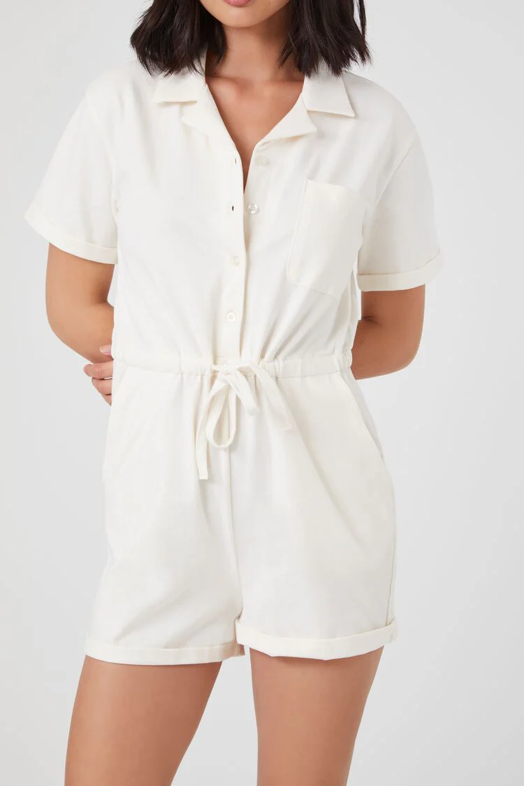 Tie-Waist Shirt Romper - Image 5