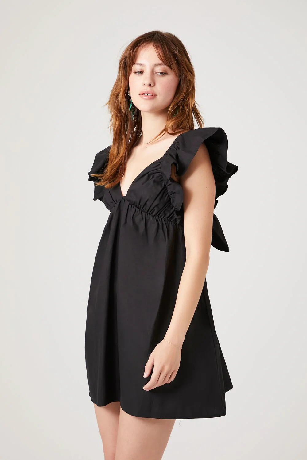 Poplin Ruffled Babydoll Dress - Image 2